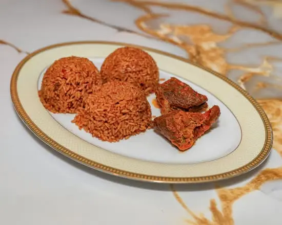 Jollof Rice and Beef at Bisi Kitchen in Winnipeg